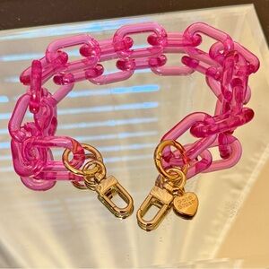 Gold Blush PopLinks - Chunky Acrylic Bag Chain for Handbags in Hot Pink